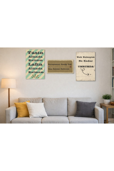kids town 3’lü Mizahi Tasarım Duvar Posteri Seti – Genç Odası Dekorasyonu (MD...
