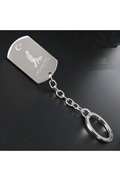 Atatürk Printed Steel Imprint Keychain