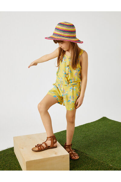Koton Piliseli Çiçekli Şort Cep Detaylı