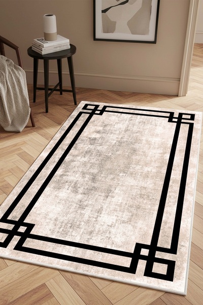West Home Dijital Baskı Yıkanabilir Kaymaz Taban Salon Halısı Mutfak Halısı Y...