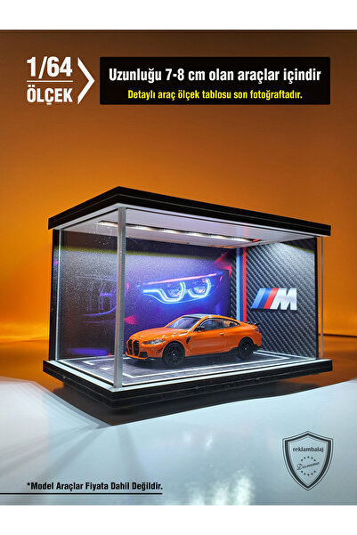 reklambalaj BMW M Serisi V1 Diecast Led Işıklı Akrilik Korumalı Stand/Diorama...
