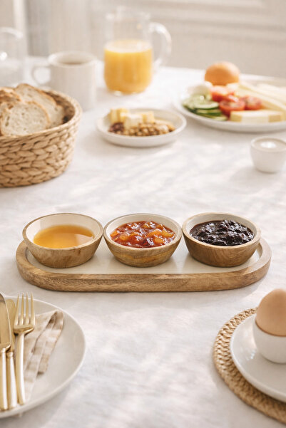 Bohemian Mango Emaye Trio Breakfast & Snack Presentation Set