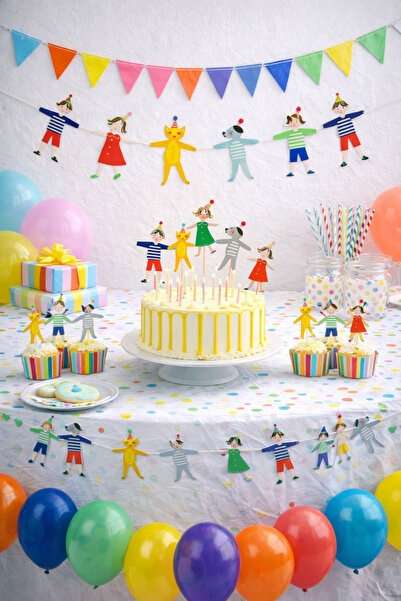 Partifabrik Neşeli Çocuklar Mini Dekorasyon Seti