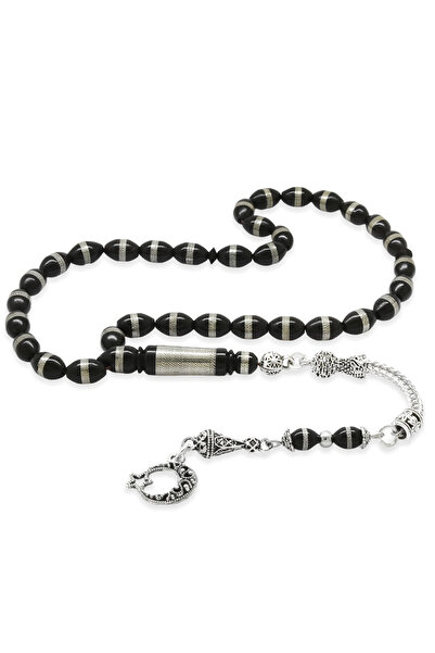 Tesbihane Kararmaz Metal Püsküllü Metal Sarmal Arpa Kesim Fırınlanmış Kuka Te...