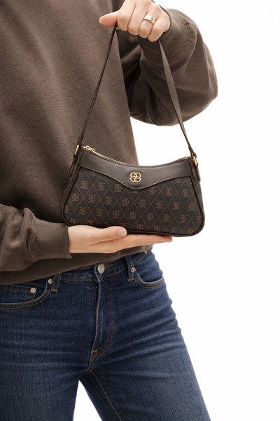 REVENKO Нова дамска чанта през рамо Monogram Coffee