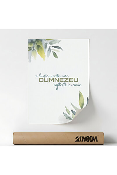 21mxm Unframed Romanian Religious Canvas Poster - Digital Print - Dumnezeu șo...