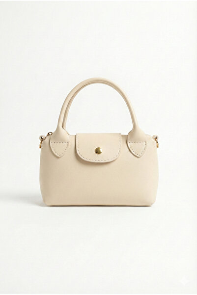 PurpleART حقيبة يد وكتف صغيرة كريمية اللون للنساء مقاس 13×20 سم