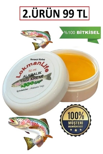 Herşeyi Kolay Alabalık Yağı Kremi 50mL Balık Yağı Kremi Saf Balık Yağı Kremi ...