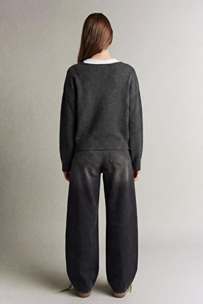 Bershka Yüksek bel barrel fit jean