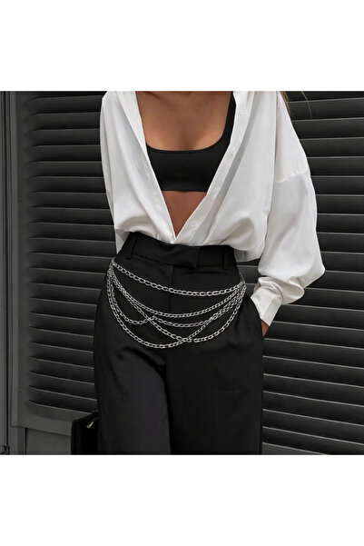 Maiden design Silver Color Multiple Chain Belt