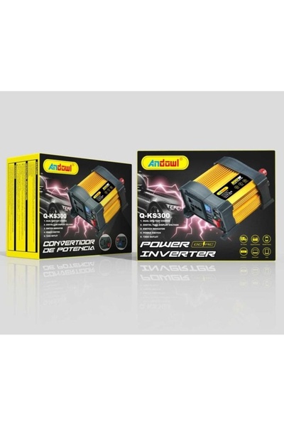 divendi-ro Invertor de tensiune auto Andowl KS300, 300W, 12V, 220V, 16 x 11 x...