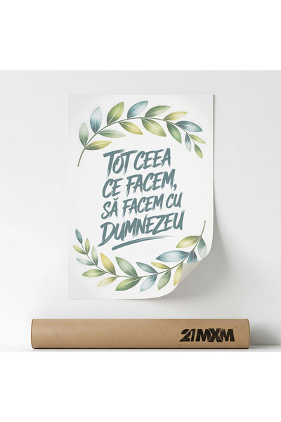 21mxm Sa Facem Cu Dumnezeu - Unframed Romanian Religious Canvas Poster - Digi...