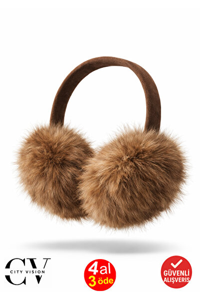 cityvision غطاء للأذنين من القطيفة القابلة للطي باللون البني يحافظ على دفء ال...