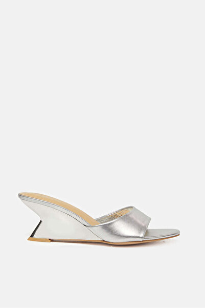 REDTAG Women Silver Wedge Mule