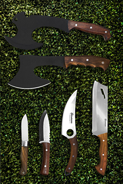 Sürmene Bıçakçı Hacı Ahmet BHA 6 Parça Kamp Bıçağı Viking Almazan Sunum Avcı ...