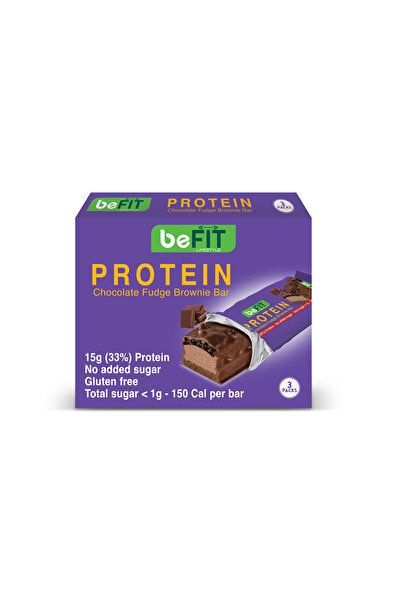 BEFIT LIFESTYLE ألواح كيك بروتين بي فيت بنكهة براوني فادج، 3 × 45 غرام