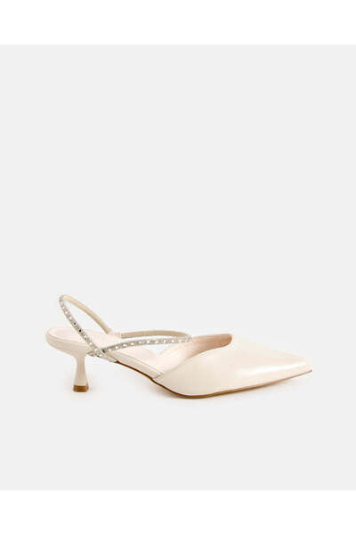 REDTAG حذاء نسائي بيج مزين بكعب مفتوح من الخلف