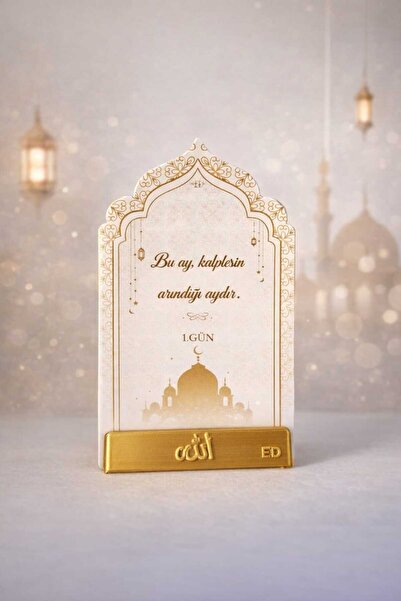 ETİKETİM Ramazan Takvimi 30 Günlük - Günün Sözleri İçerikli - Gold Tutuculu M...