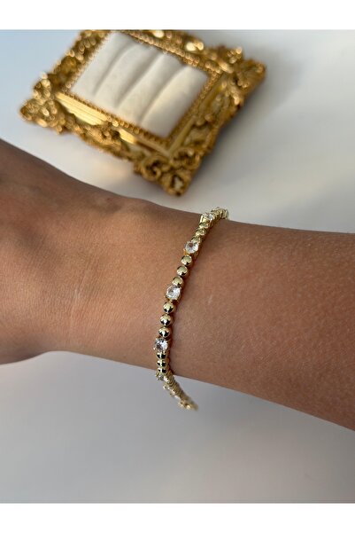 Charmist سوار من الزركون ذو اللون الذهبي الفولاذي