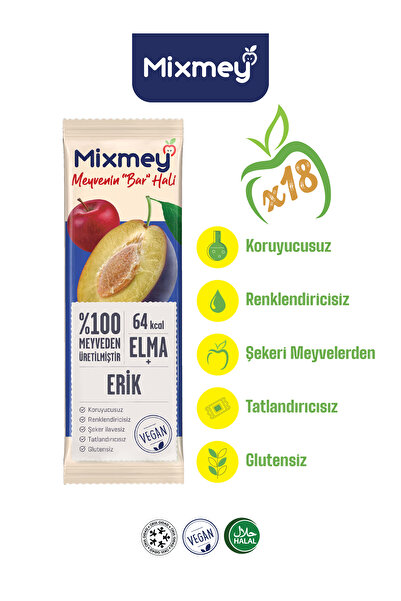 mixmey Plum Fruit Bar 18 Pieces |   Healthy Snacks – Vegan, Gluten-Free, Pres...
