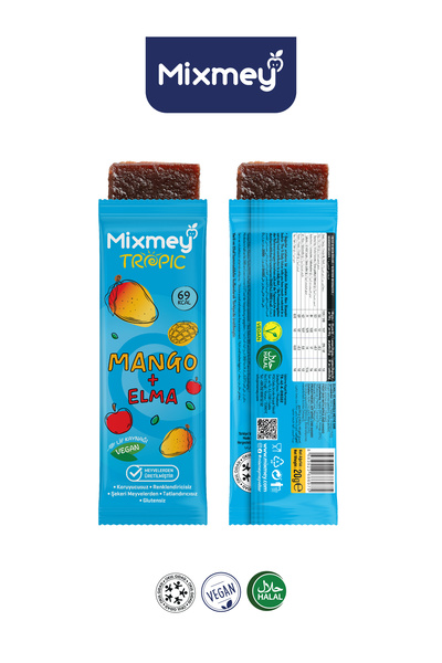 mixmey Mango Meyve Barı 18 Adet | Sağlıklı Atıştırmalıklar – Vegan, Glutensiz, Koruyucusuz (20GR X 18 ADET)