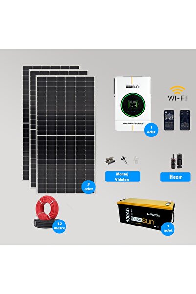 CksEnerji CKS ENERJI 4kW Lityum Akülü Hazır Solar Paket Kolay Kurulum (MİNİMU...