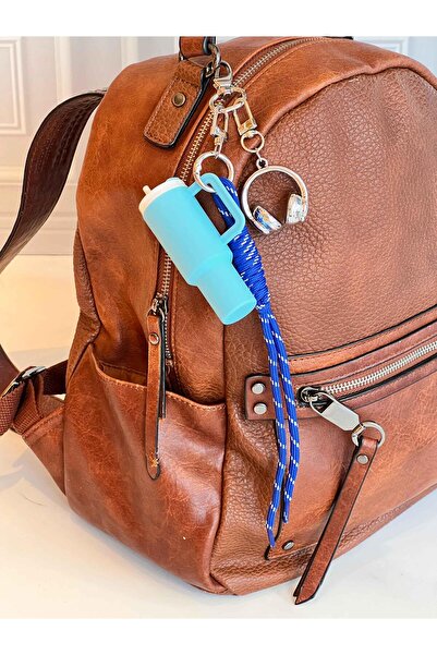 ROSSEV Charm Blue Thermos Figured Keychain - Bag Charm (Silver Headphone Model)