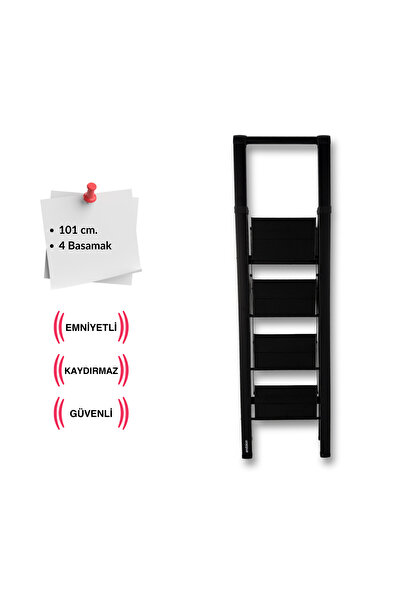 Endokon Tutma Kollu Şık Alüminyum Merdiven 4 Basamaklı - Geniş Basamak, Kalın...