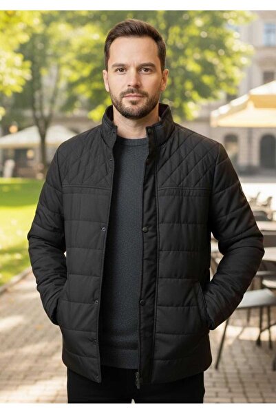 venüsdijital D Mock Neck Winter Coat with Fur Inside