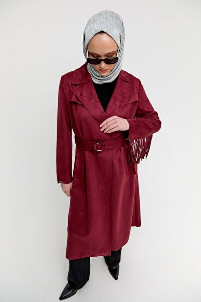 Setrms Püskül Detaylı Süet Dokulu Kap