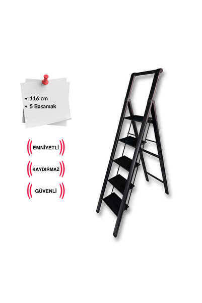 Endokon Tutma Kollu Şık Alüminyum Merdiven 5 Basamaklı