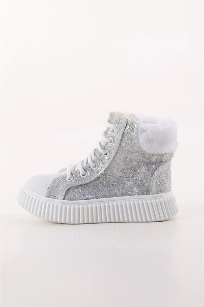 Sibel K.126 Glitter Zippered Boots F.-Silver - 34