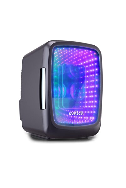 Switch ثلاجة صغيرة محمولة PF-100 مع محول شحن للسيارة - أسود