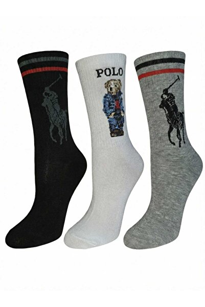 Polo Ralph Lauren Long socks, pack of 6, cotton blend, black/optical white/gr...