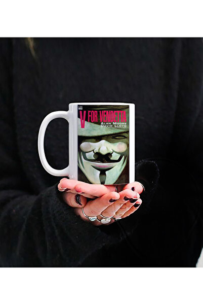 Darkia كوب بورسلين هدية بتصميم فيلم Vendetta Mask مطبوع