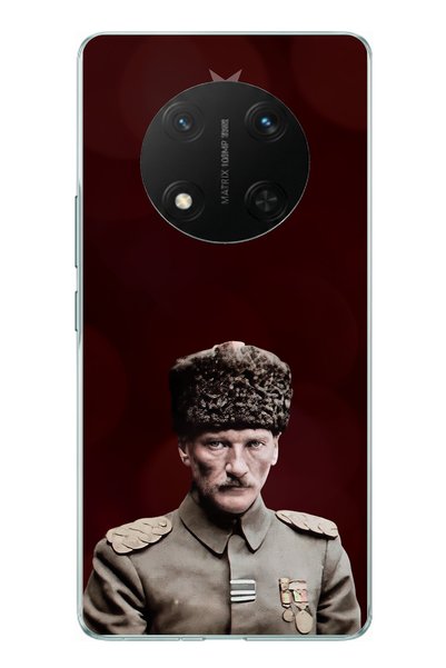 TechTree حافظة سيليكون متوافقة مع Honor X9C Moon Star و Commander Ataturk مطبوع