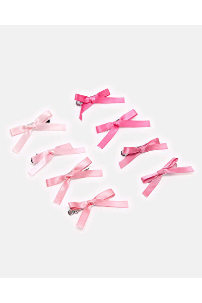 REDTAG Girls Pink Embellished Hair Clip Set (Pack of 8)