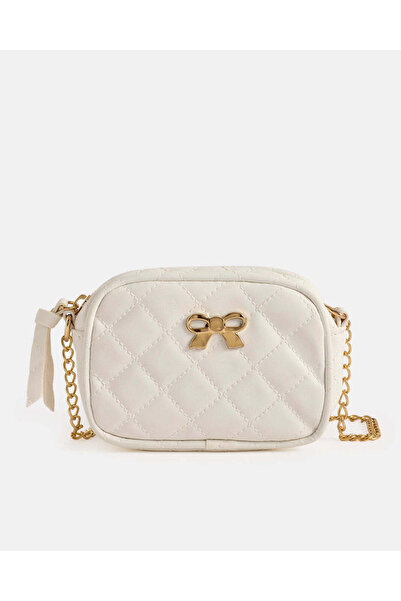 REDTAG Girls White Embellished Box Bag
