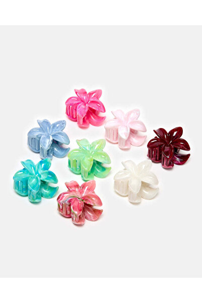 REDTAG Women Assorted Floral Hair Claw Set (Pack of 8)
