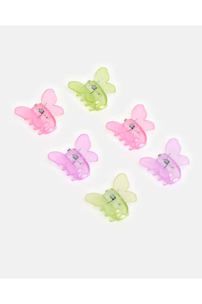 REDTAG Girls Assorted Hair Claw Set (Pack of 6)