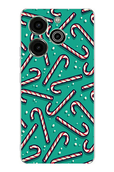 TechTree حافظة سيليكون مطبوع متوافقة مع هاتف Tecno Pova 6 Pro مع عصا حلوى روح...