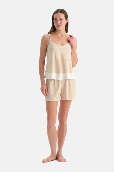 Dagi Set de pantaloni scurți sport cu model șal galben deschis