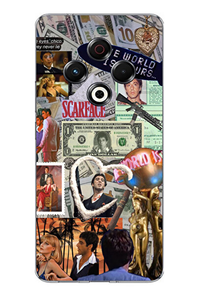 TechTree حافظة سيليكون مطبوع متوافقة مع تكنو سبارك 30 بتصميم كولاج سكارفيس