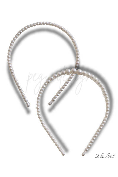 pegu baby collection Set of 2 Rowed Pearl Crown, Bride, Invitation, Celebrati...