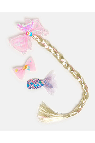 REDTAG Girls Assorted Embellished Bow Tie Wig (3 Piece)