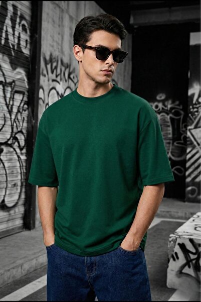 Oksit Benriy Men's Oversized Basic Crew Neck Cotton T-Shirt Relaxed Fit Unise...