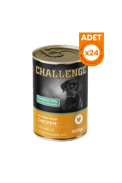 Challenge Tavuklu Yetişkin Konserve Köpek Maması 24 Adet 400 Gr