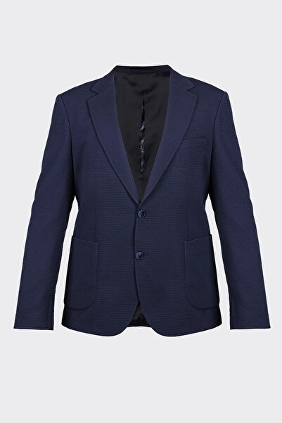 White Stone Navy blue casual Slim Fit bi-stretch jacket