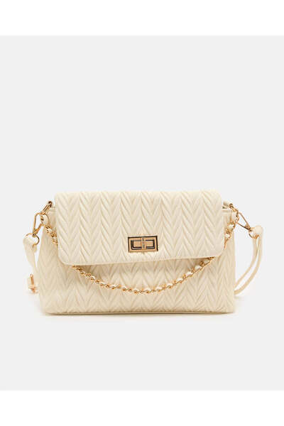 REDTAG حقيبة كروس بودي نسائية بلون كريمي مزينة