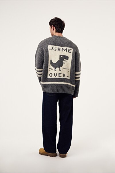 2512 Clothing Game over Printed Oversized Sweatshirt